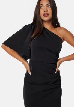 Bubbleroom Occasion Ruched One Shoulder Midi Dress