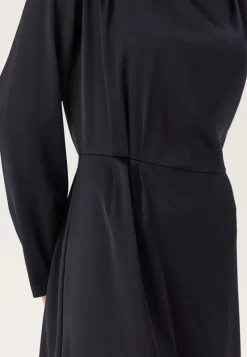 Bubbleroom Occasion Satin High Collar Midi Dress