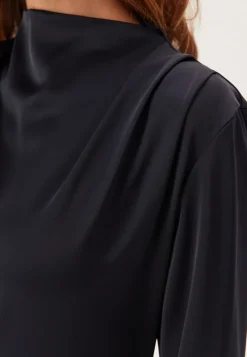 Bubbleroom Occasion Satin High Collar Midi Dress