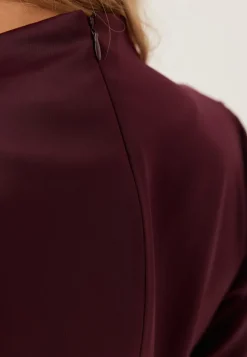 Bubbleroom Occasion Satin High Collar Midi Dress