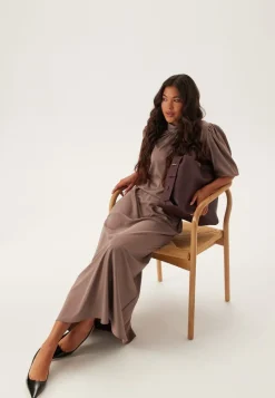 BUBBLEROOM Satin Midaxi Skirt