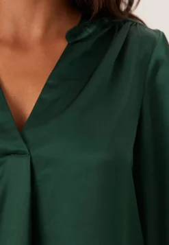 BUBBLEROOM Satin Puff Sleeve Blouse