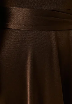 Goddiva Satin Volume Sleeve Maxi Dress