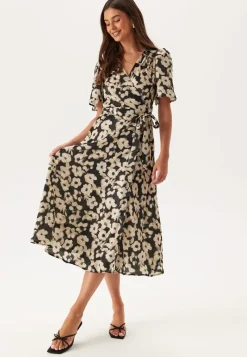 BUBBLEROOM Satin Wrap Dress