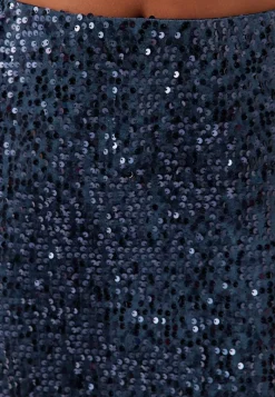 Happy Holly Sequin A-line Midi Skirt