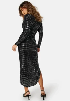 John Zack Sequin Rouch Maxi Dress