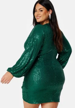 Bubbleroom Occasion Sequin Wrap Dress