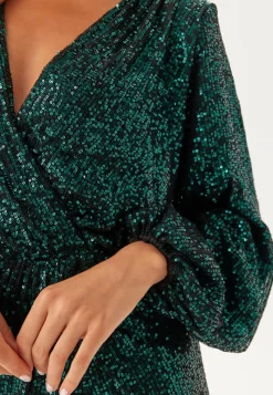 Bubbleroom Occasion Sequin Wrap Gown