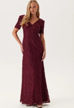 Bubbleroom Occasion Short Sleeve 3D Floral Gown