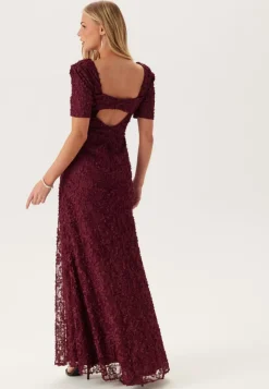 Bubbleroom Occasion Short Sleeve 3D Floral Gown