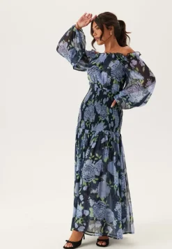 Bubbleroom Occasion Smock Off Shoulder Maxi Dress