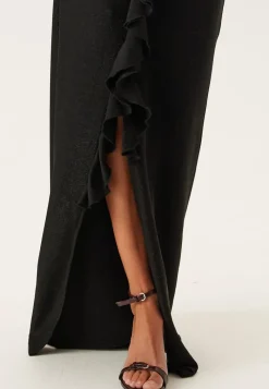 Bubbleroom Occasion Sparkling Low V-neck Slit Gown