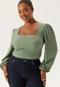 BUBBLEROOM Square Neck Balloon Sleeve Top