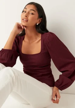 BUBBLEROOM Square Neck Balloon Sleeve Top