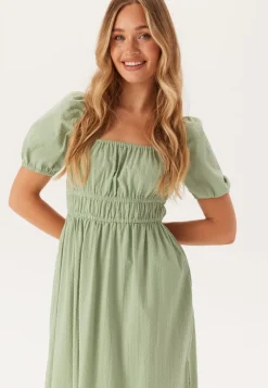 BUBBLEROOM Square Neck Cotton Maxi Dress