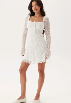 BUBBLEROOM Square Neck Lace Dress
