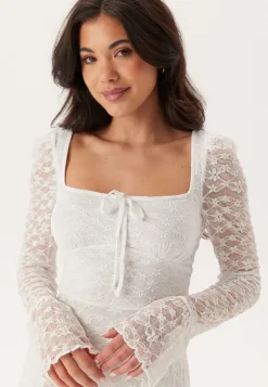 BUBBLEROOM Square Neck Lace Dress