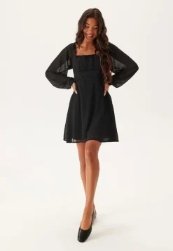 BUBBLEROOM Square Neck L/S Georgette Dress