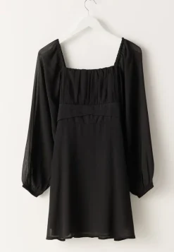 BUBBLEROOM Square Neck L/S Georgette Dress