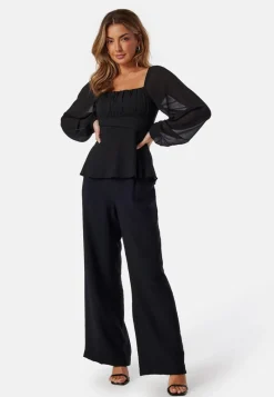 BUBBLEROOM Square Neck L/S Georgette Blouse