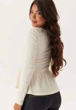 BUBBLEROOM Square Neck Peplum Top