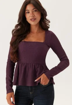 BUBBLEROOM Square Neck Peplum Top