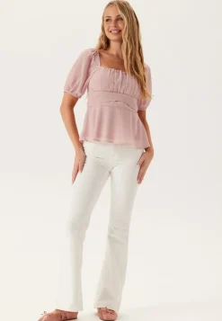 BUBBLEROOM Square Neck S/S Georgette Blouse