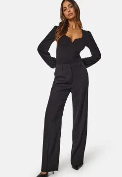 BUBBLEROOM Square V-neck Long Sleeve Puff Top