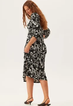 BUBBLEROOM Structure Button Midi Dress