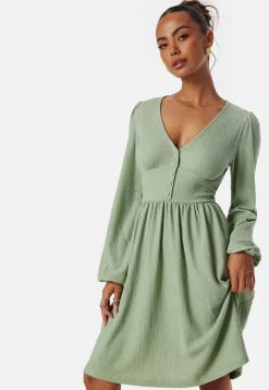 BUBBLEROOM Structure Button Short Dress