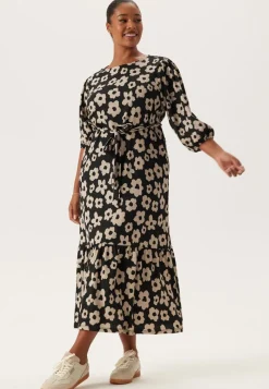 Happy Holly Structure Flounce Midi Dress
