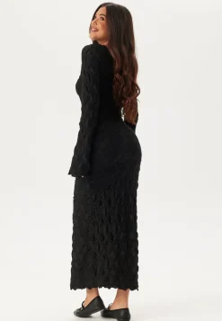 BUBBLEROOM Structure Long Sleeve Midi Dress