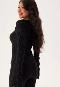 BUBBLEROOM Structure Long Sleeve Top