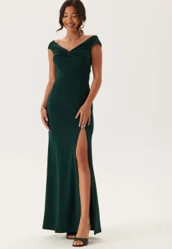 Bubbleroom Occasion Twist Off Shoulder Gown