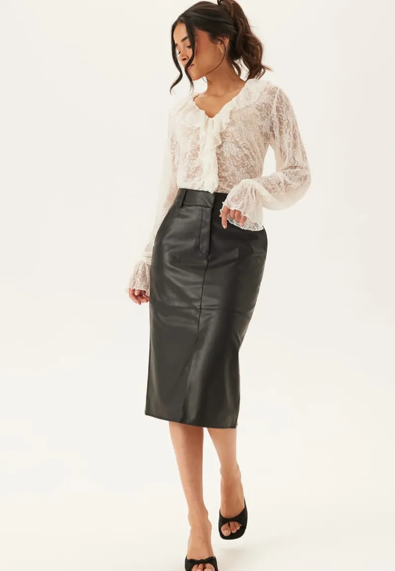 VILA Vidagmar Hw Midi Coated Skirt
