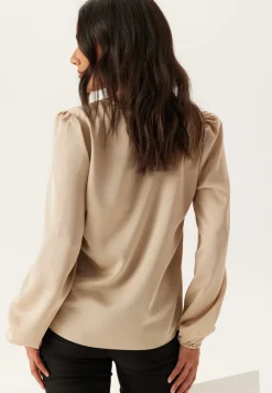 VILA Viellette L/S SMOCK SATIN TOP