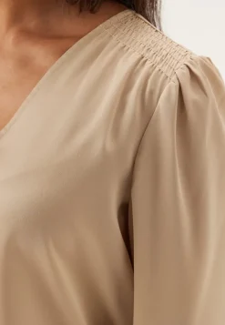 VILA Viellette L/S SMOCK SATIN TOP