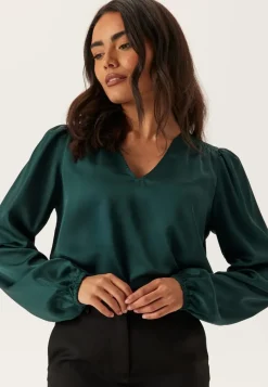 VILA Viellette L/S SMOCK SATIN TOP