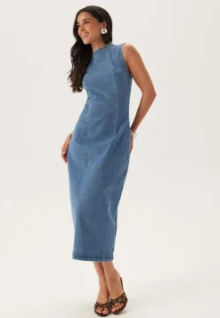 VILA Vinona S/L Midi Denim Dress