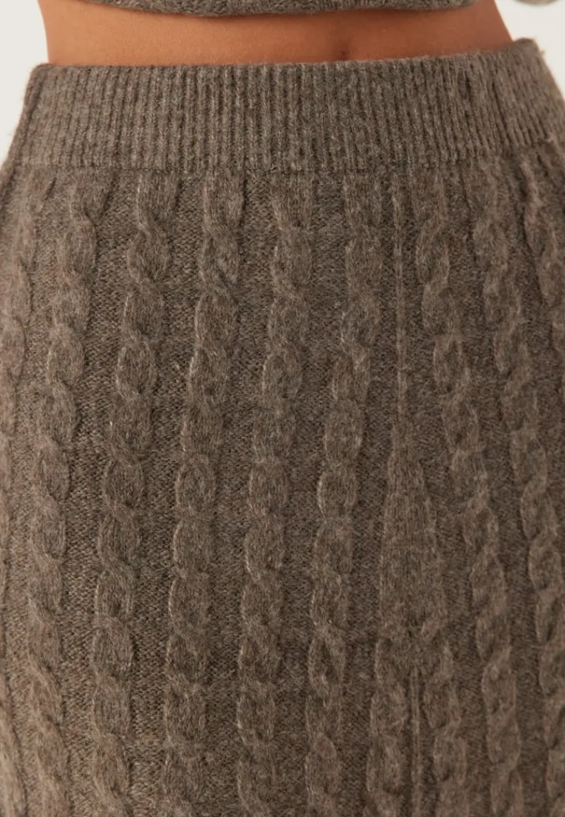 VILA Virelli Ankle Cable Knit Skirt
