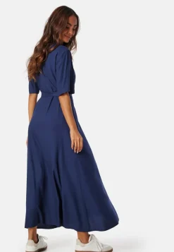 Happy Holly Viscose Belted Shirt Dress