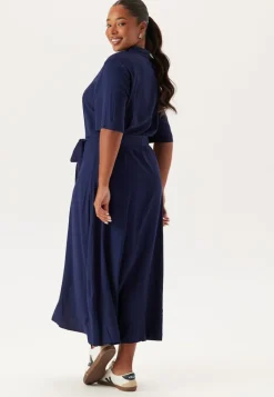 Happy Holly Viscose Belted Shirt Dress