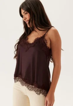 BUBBLEROOM Viscose Satin Lace Singlet