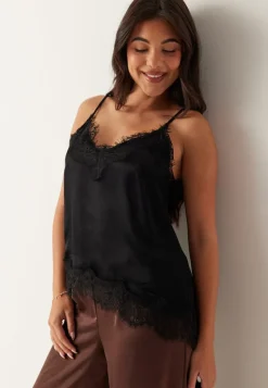 BUBBLEROOM Viscose Satin Lace Singlet