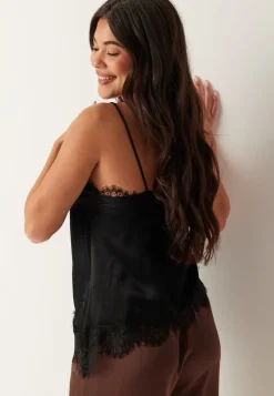 BUBBLEROOM Viscose Satin Lace Singlet