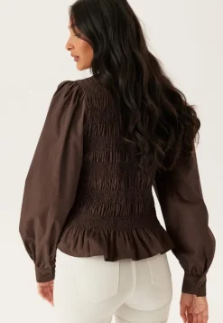 BUBBLEROOM V-neck Cotton Smock Blouse