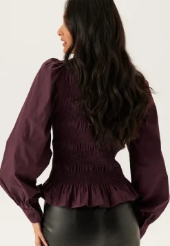 BUBBLEROOM V-neck Cotton Smock Blouse