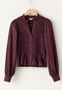 BUBBLEROOM V-neck Cotton Smock Blouse