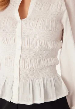 BUBBLEROOM V-neck Cotton Smock Blouse