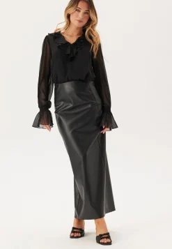 BUBBLEROOM V-neck Frill L/S Chiffon Blouse